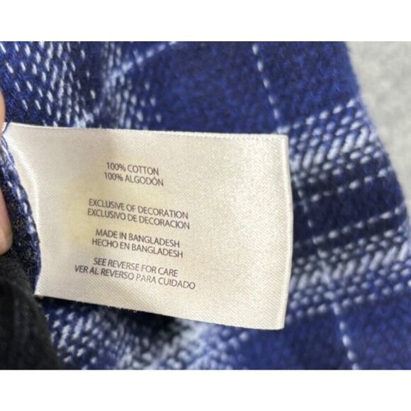 Woolrich Men's Plaid Shirt Blue‎ Size L Jacket Shacket Cotton Cozy Lumberjack - Picture 3 of 4